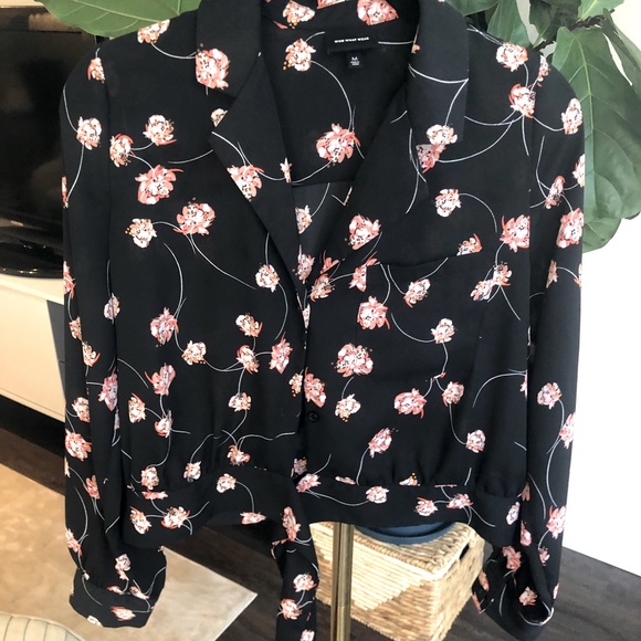 Who What Wear button up floral blouse - Picture 2 of 4